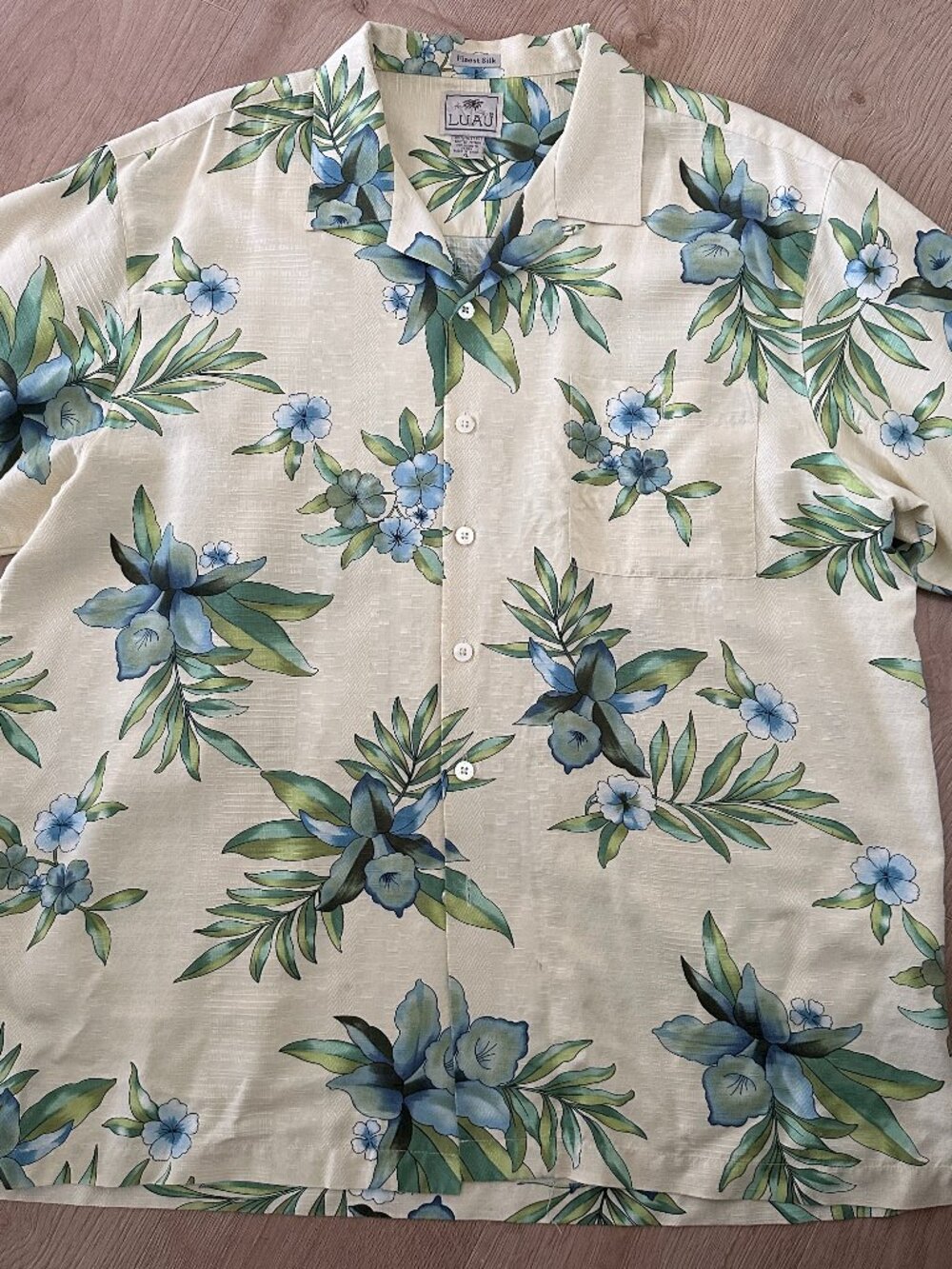 Men's Silk Hawaiian Button Down Shirt sz XL